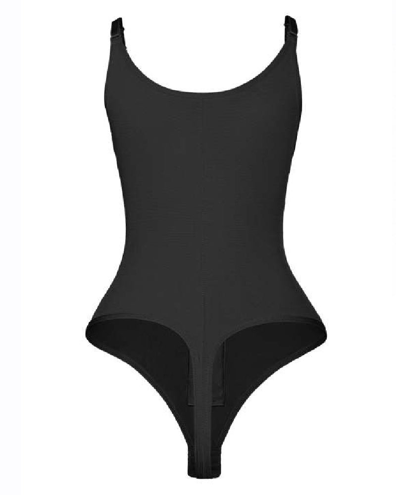 Moldeador de Cuerpo para Mujer con Control de Abdomen, Escote Abierto, Cierre de Cremallera, Tanga y Tallas Grandes