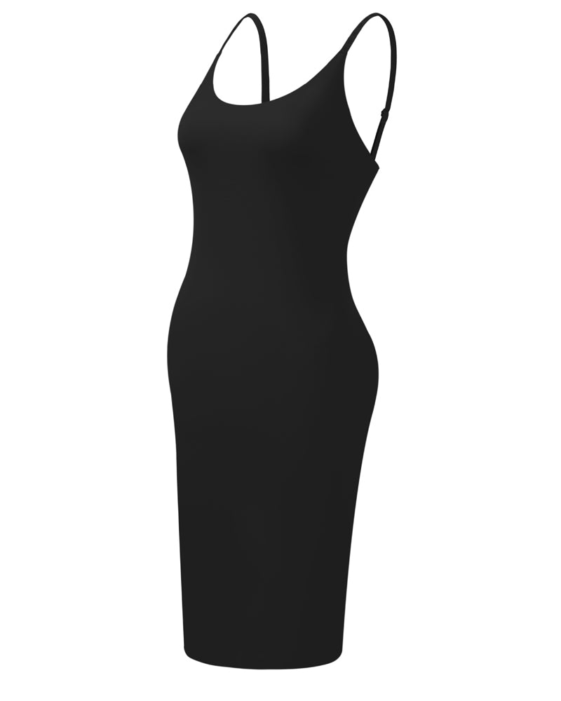 Vestido Largo Sexy Sin Costuras con Tirantes, Ajustado a la Cadera, Control de Abdomen, Moldeador para Usar Bajo la Ropa
