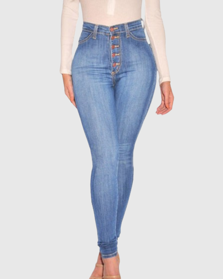 Jeans ajustados de tiro alto para mujer que realzan el glúteo