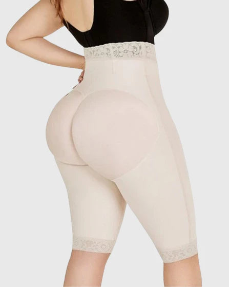 Shapshe® Shorts de Compresión Doble de Cintura Alta para Levantar Glúteos, Cortos hasta la Rodilla