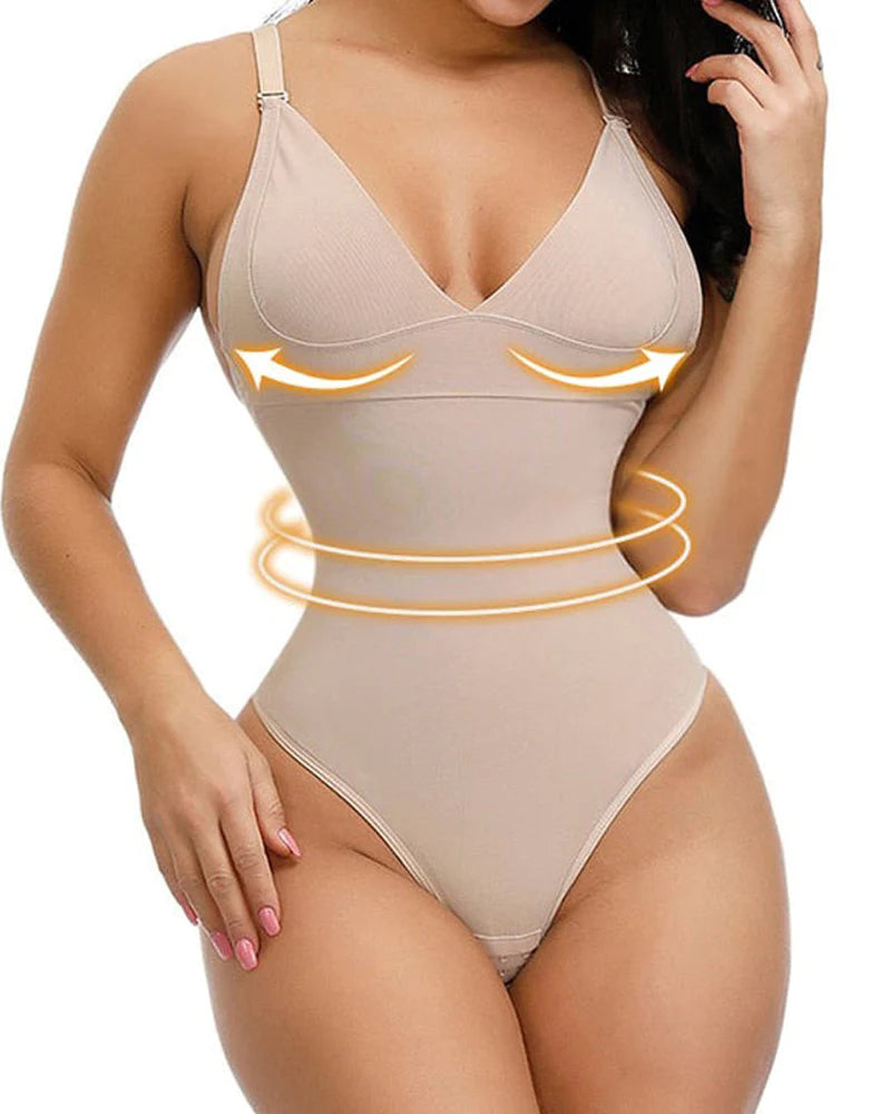 Body Shaper Sin Costuras con Control de Abdomen, Levanta Glúteos, Tanga y Espalda Descubierta