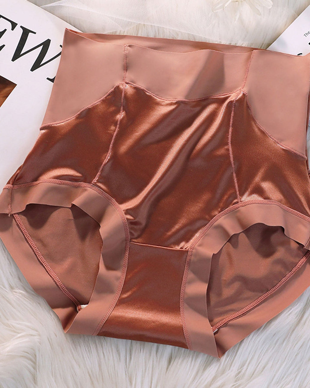 Ropa interior sin costuras de satén de tiro alto