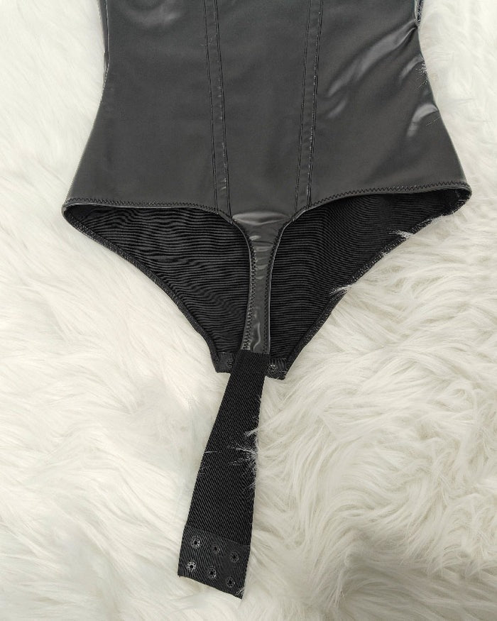 Shapshe® Body moldeador de encaje de cuero estilo balconette tanga