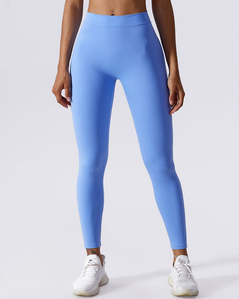 Leggings Esculturales con Espalda en V Fruncida, Levanta Glúteos Durazno, Pantalones de Yoga
