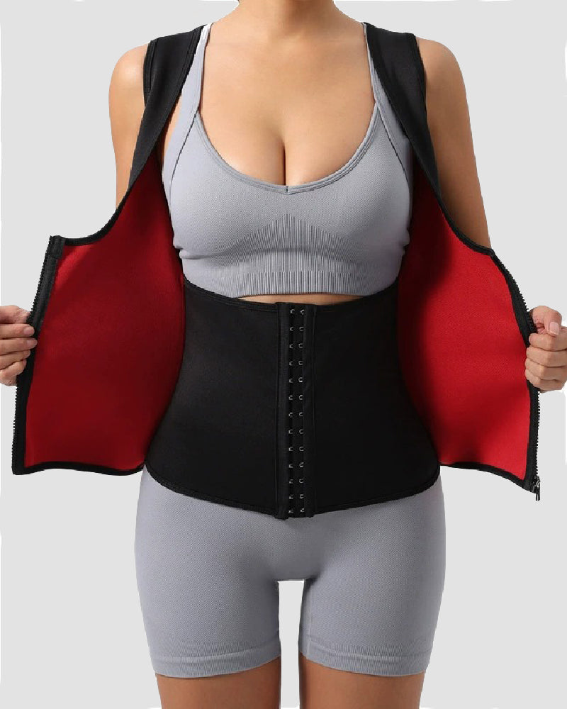 Faja Deportiva Moldeadora con Control Firme de Abdomen, Espalda Alta, Corsé de Sudor tipo Sauna