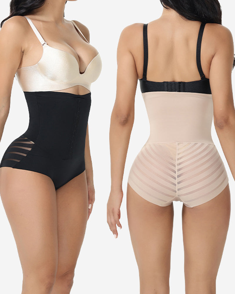 Shorts de malla transpirables de control abdominal y cintura alta