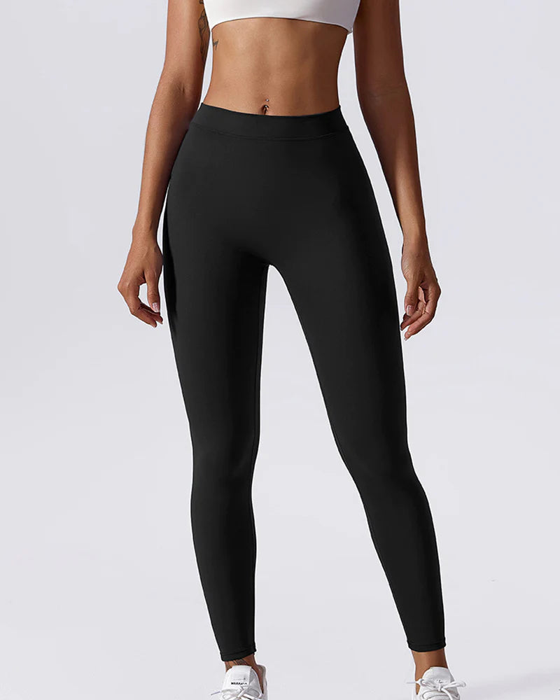 Leggings Esculturales con Espalda en V Fruncida, Levanta Glúteos Durazno, Pantalones de Yoga