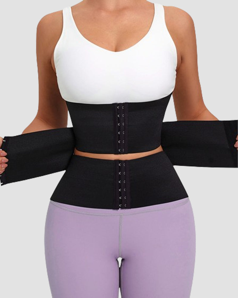 Corsé Cinturilla de Cintura con Doble Cinturón Transpirable Moldeador de Abdomen Ajustable para Entrenamiento Fajas Reductoras