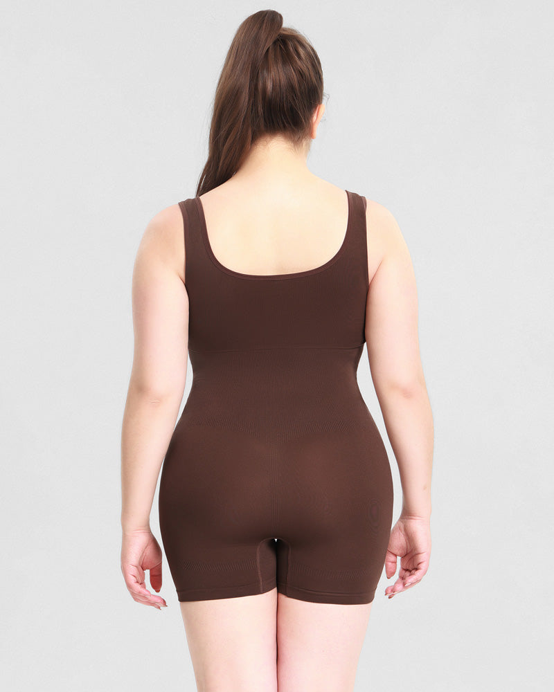Body de modelador exterior sin costuras para mujer, control de abdomen, hasta mitad del muslo