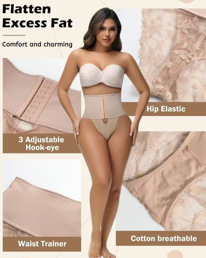 Shapshe® Faja de Apertura Frontal con Panty de Control de Abdomen y Detalles de Encaje