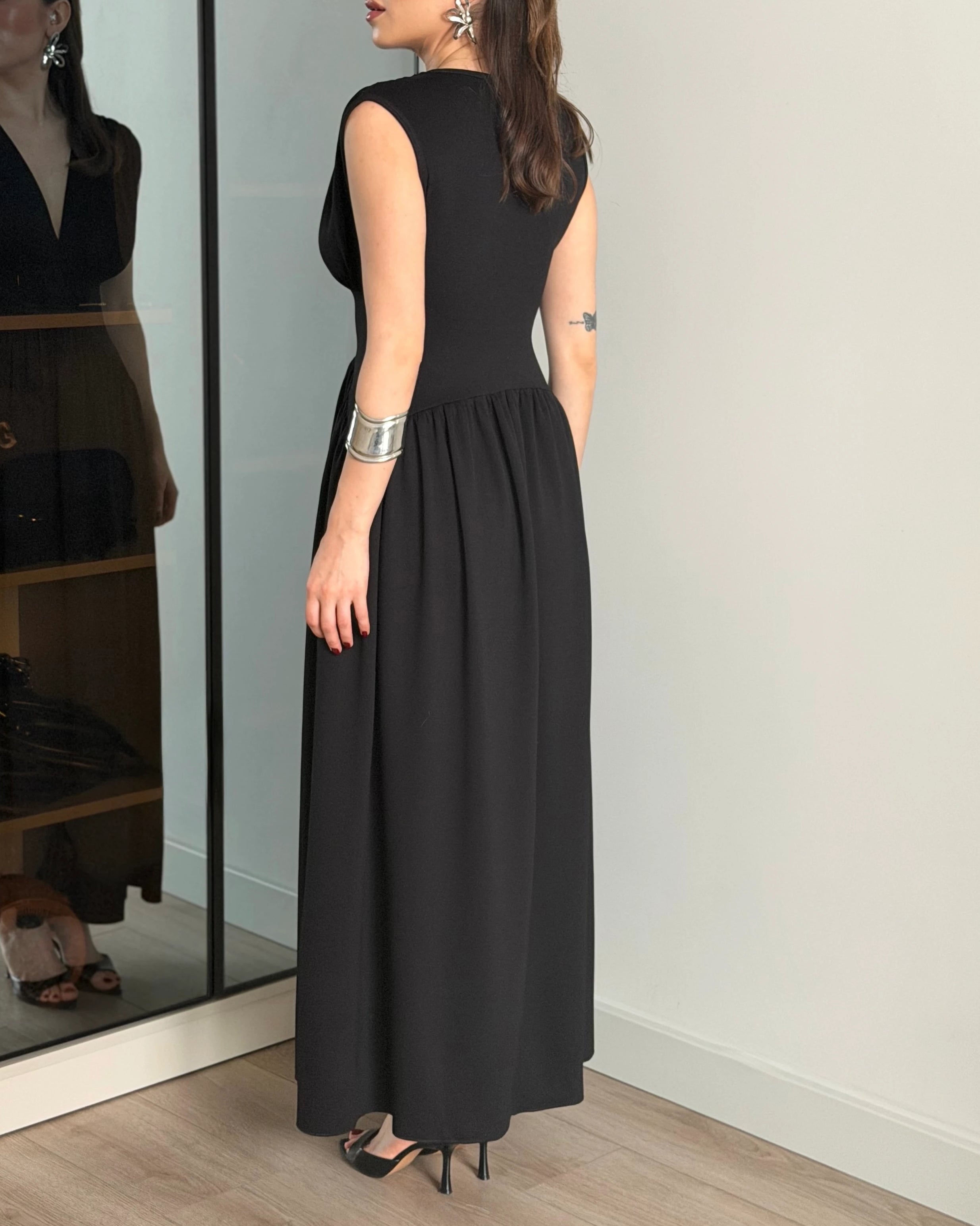 Vestido Largo Elegante y Slim que Adelgaza sin Mangas