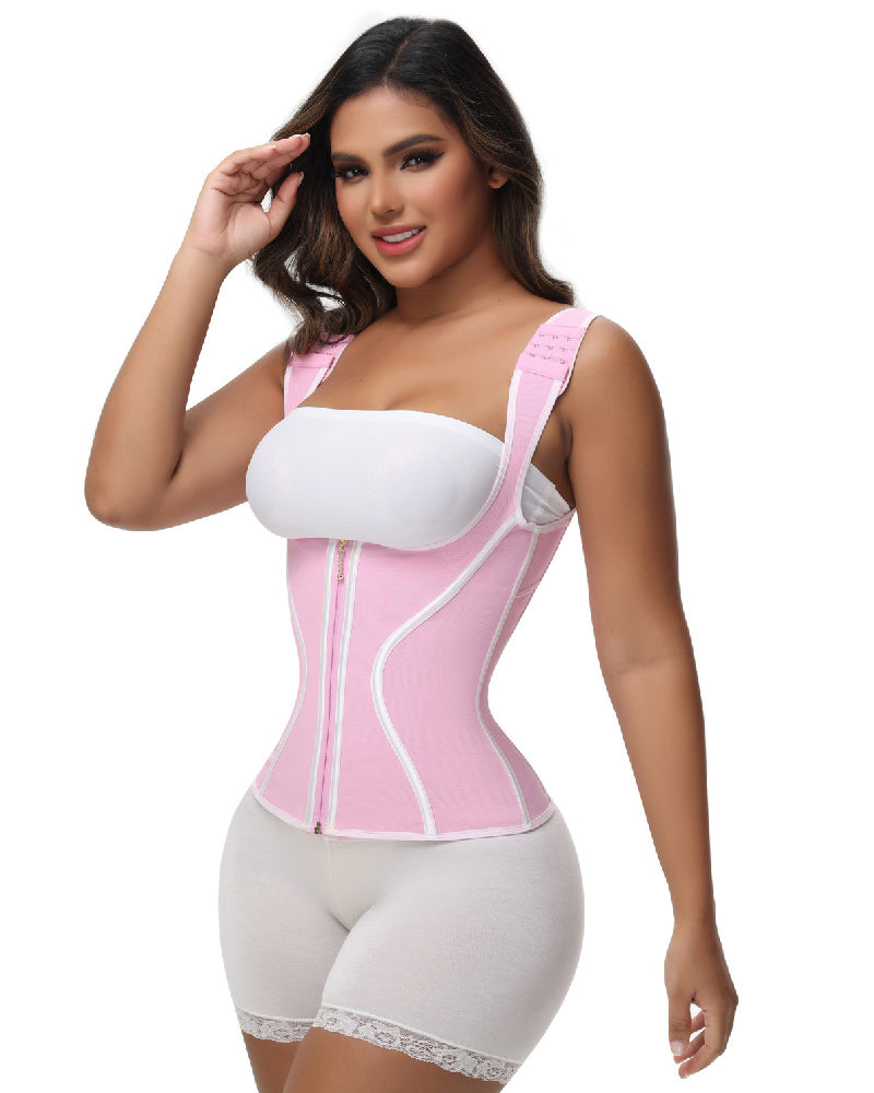 Shapshe® Fajas Colombianas de Alta Compresión Control de Abdomen Chaleco Cinturilla con Cierre Frontal