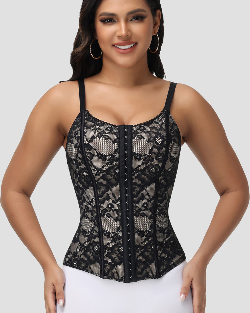 Shapshe® Fajas Colombianas Corsé Cinturilla Floral de Encaje