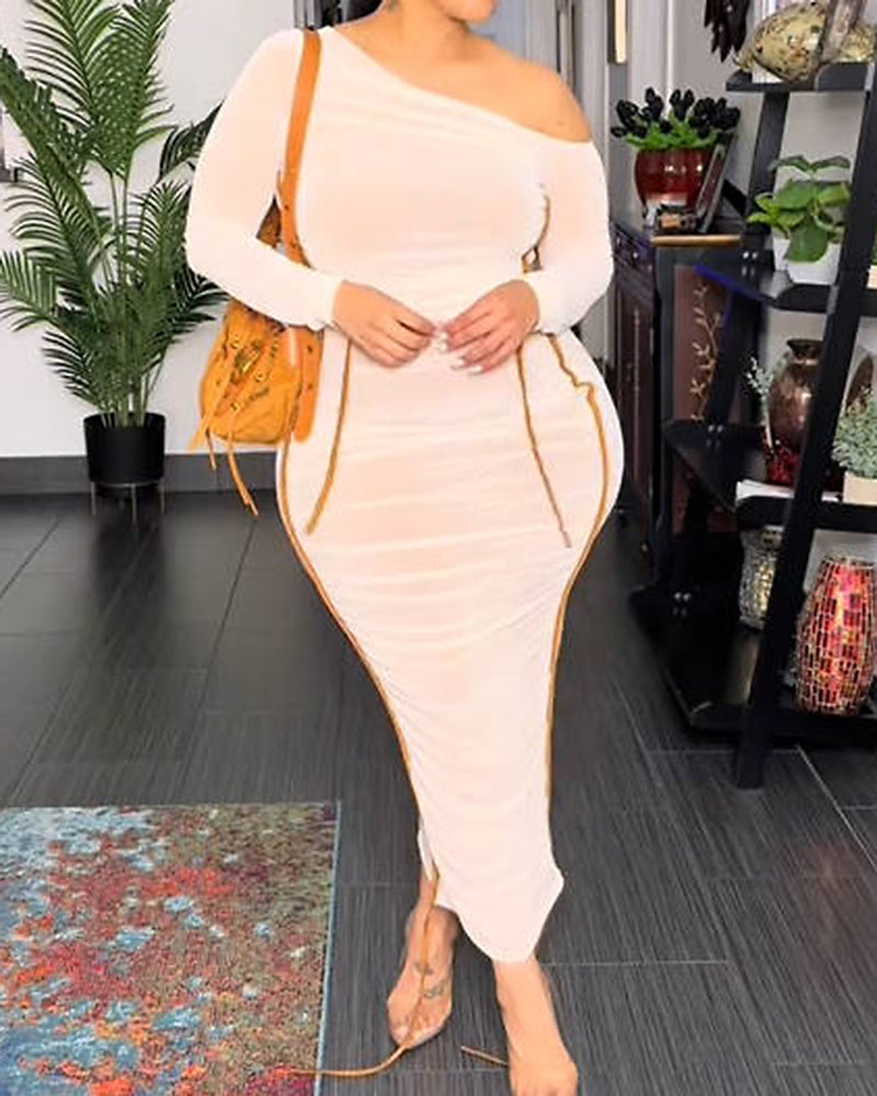 Sexy Breathable Off Shoulder Slim Fit Dress for Women