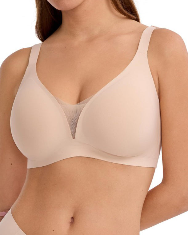 Sostén Push Up Sin Costuras para Mujer con Escote Profundo en V, Sin Aros y Cómodo