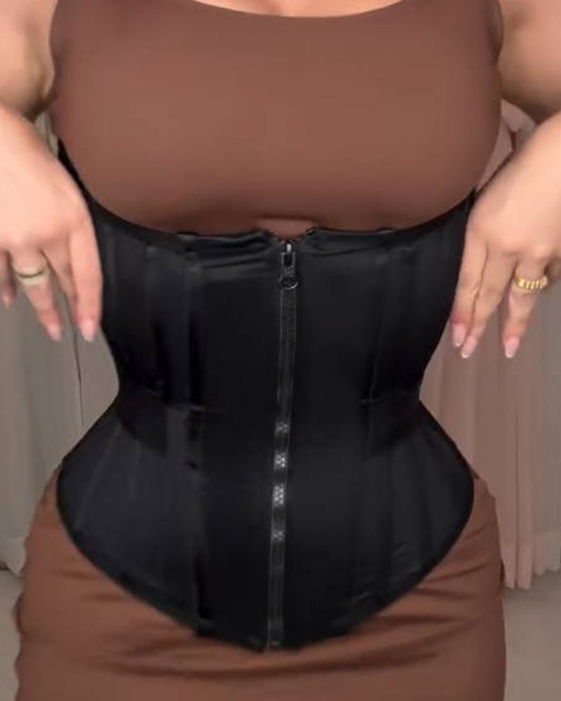 Fajas Colombianas Corset Moldeador de Cintura con Varillas y Banda Elástica