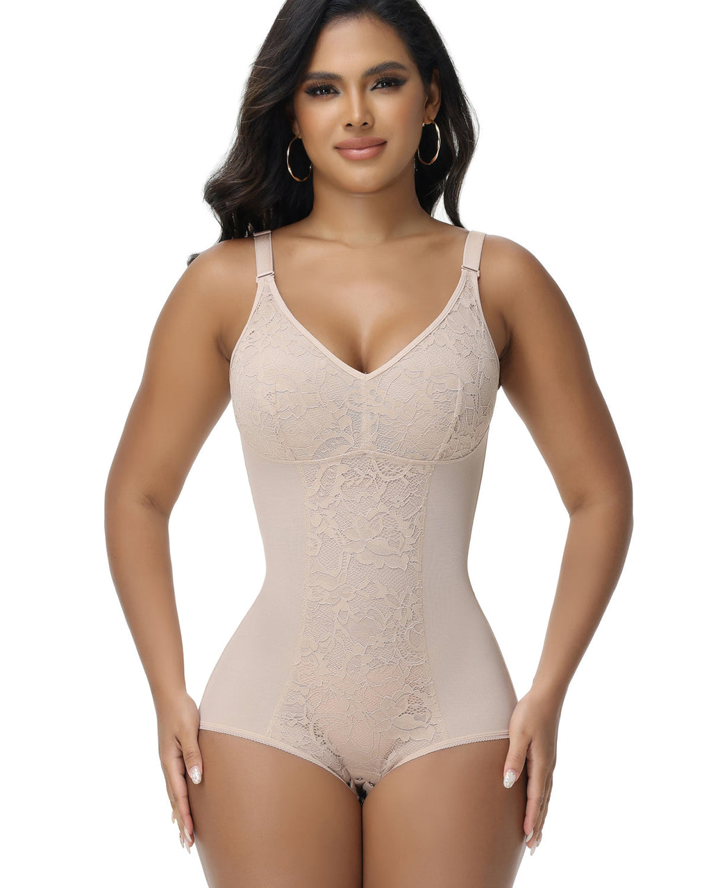 Shapshe® Body Modelador de Encaje Sexy con Escote en V y Braguitas (Preventa)
