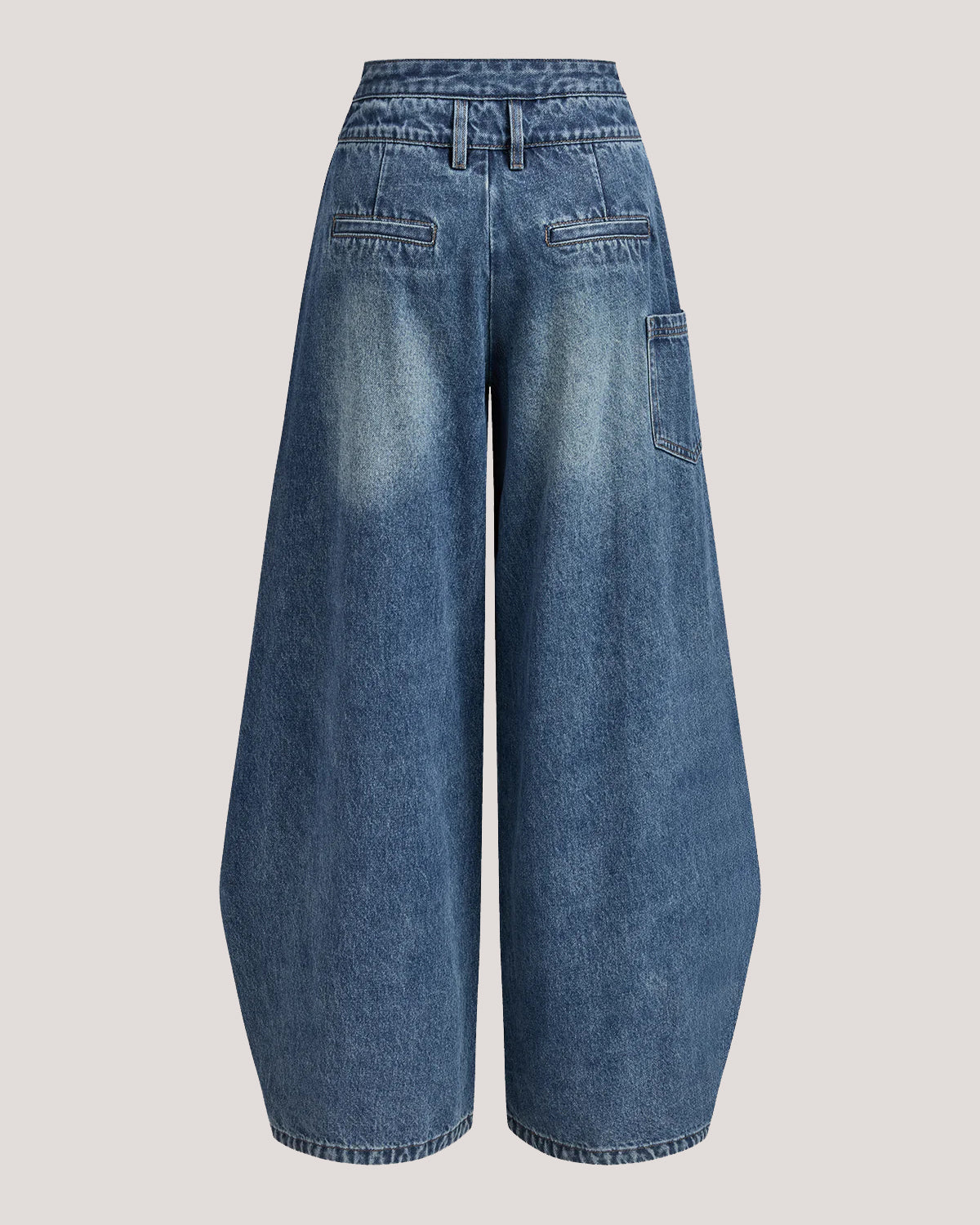 Jeans de pierna ancha con cintura alta y frente cruzado