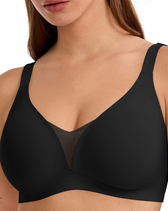 Sostén Push Up Sin Costuras para Mujer con Escote Profundo en V, Sin Aros y Cómodo