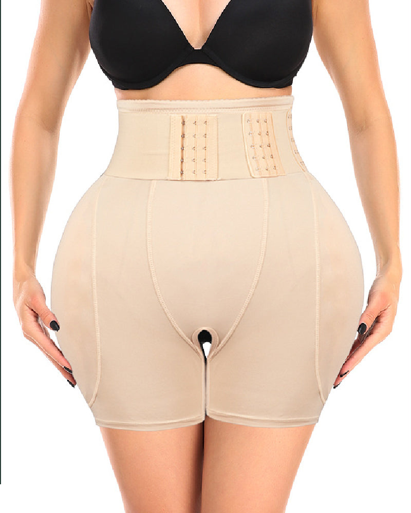 Shorts moldeadores de cintura alta con cinturón ajustable de 9 filas y almohadillas de esponja