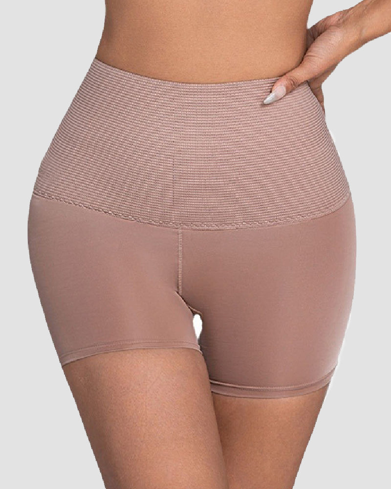 Shorts moldeadores sin costuras de cintura alta con levantador de glúteos y control de abdomen slim