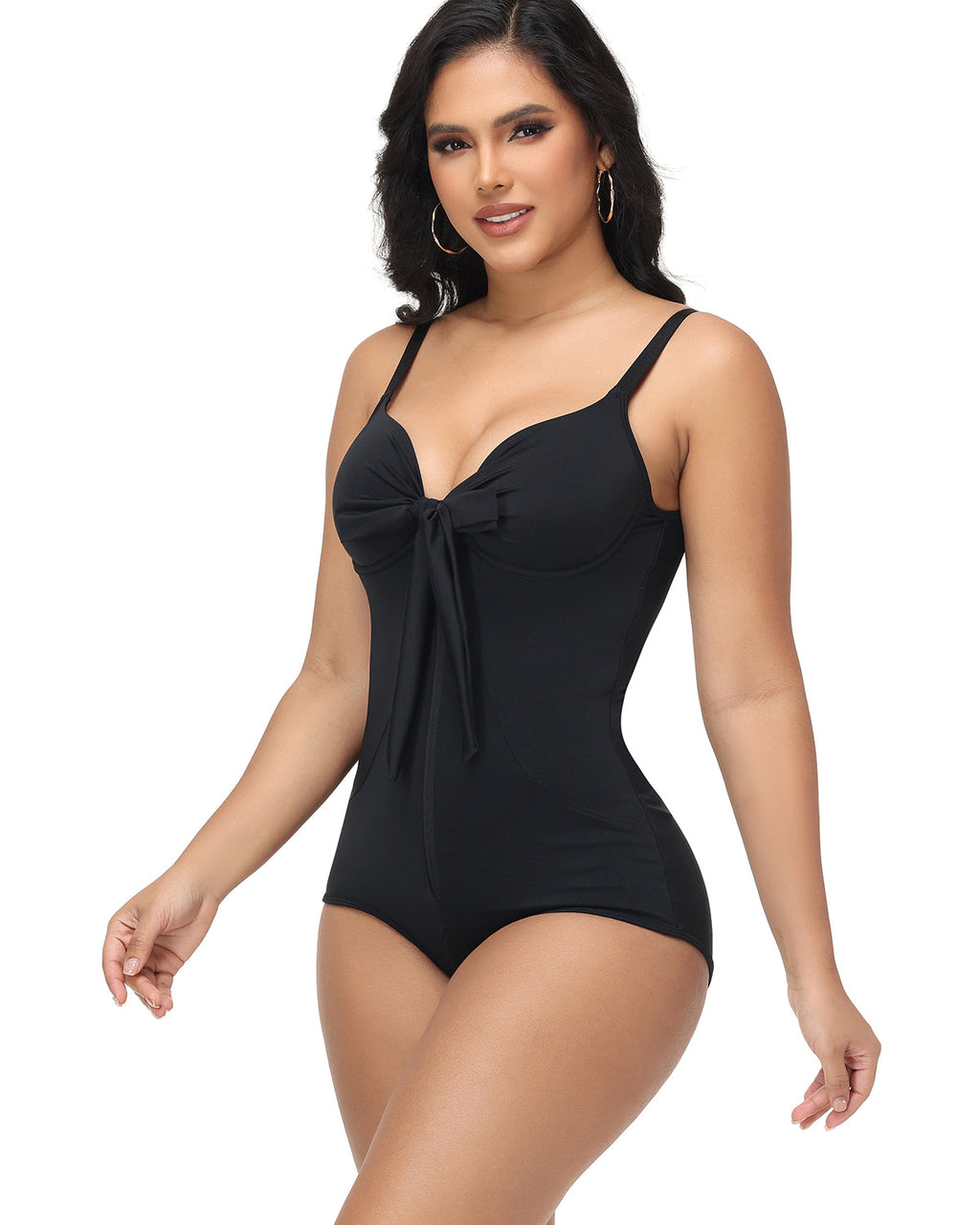 Shapshe® Traje de Baño Moldeador con Escote en V, Cierre y Lazo