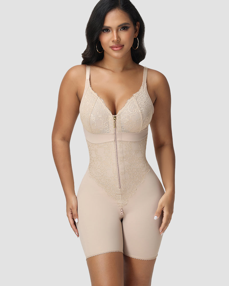 Moldeador Corporal Completo Shapshe® con Panel de Encaje y Cierre Frontal