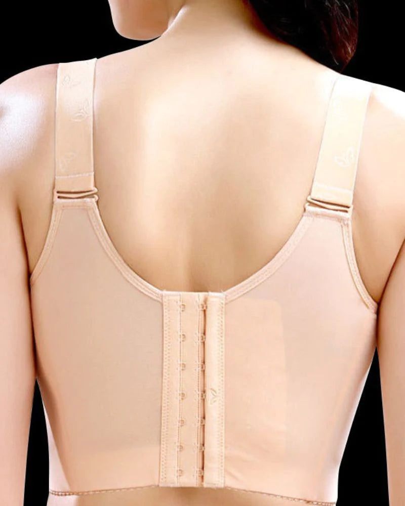 Sostén Push Up Sin Aros para Mujer con Soporte Lateral, Corsé Largo y Tirantes Anchos Ajustables