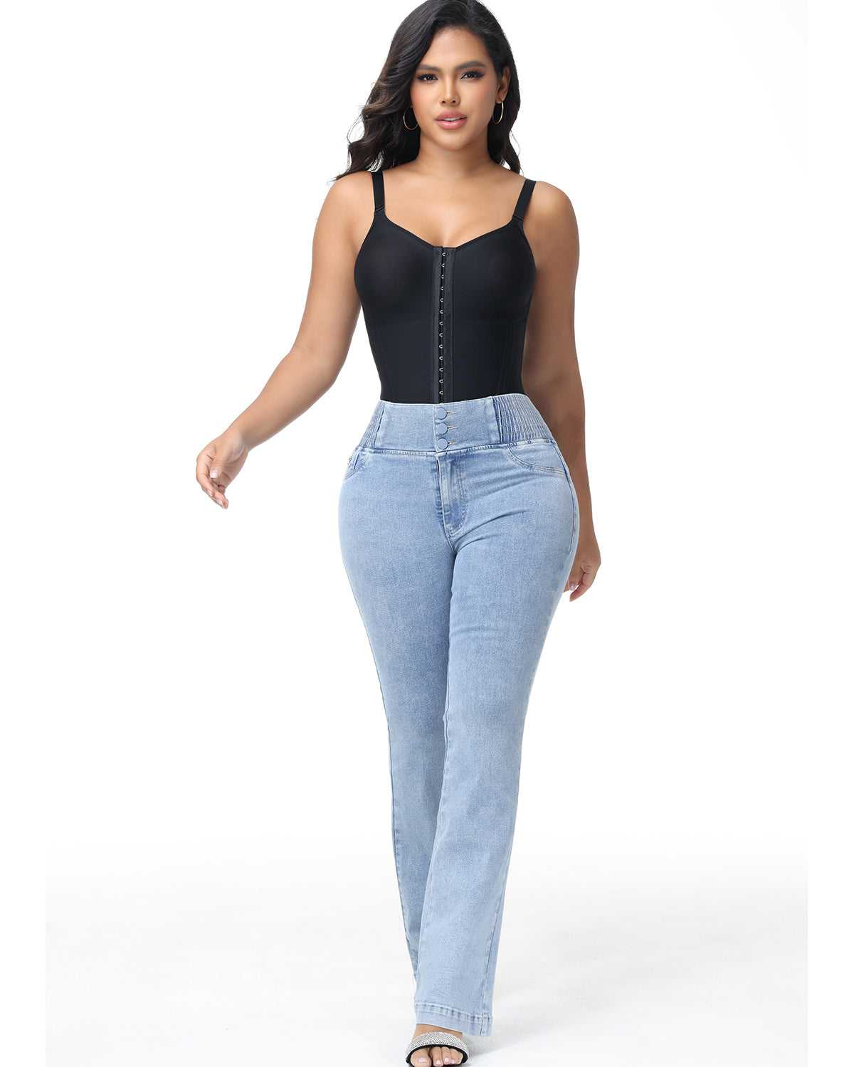 Shapshe® Fajas Colombianas con Ganchos Moldeador Corporal de Control Abdominal