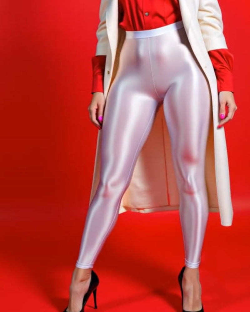 Leggings de Cintura Alta Brillantes y Elásticos que Levantan la Cadera