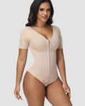 Shapshe® Body de Tanga con Control de Abdomen y Mangas Cortas