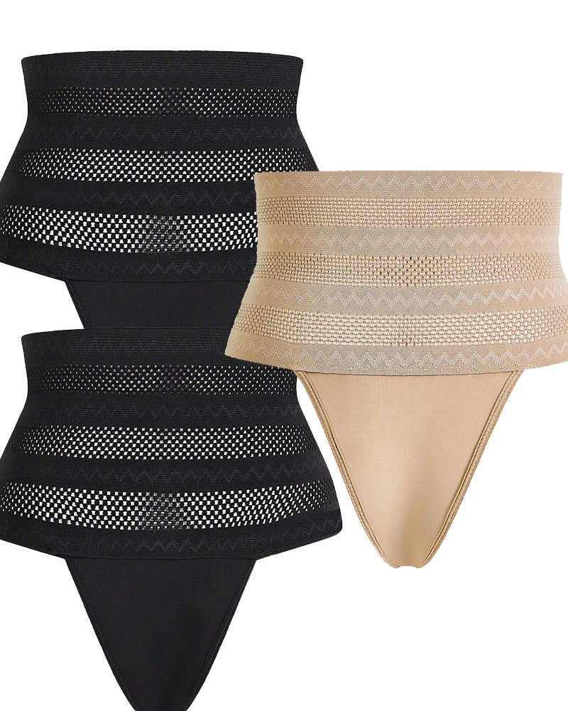 Tanga moldeadora de talle alto para mujer, transpirable, control de abdomen, ropa interior modeladora