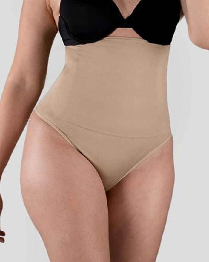 Braga tanga sexy de talle alto para mujer que estiliza el abdomen