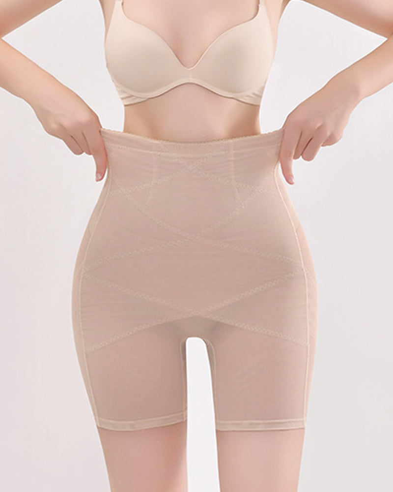 Shorts moldeadores de malla de cintura alta con control de abdomen para recuperación posparto y adelgazamiento