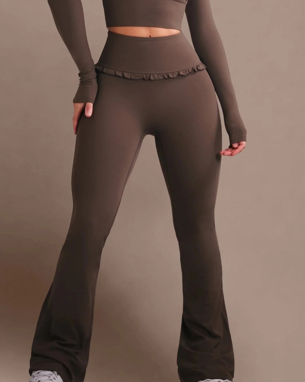 Leggings de Ballet con Volantes y Pierna Acampanada