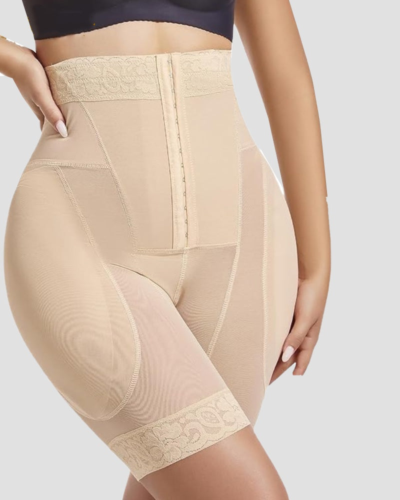 Shorts moldeadores de cintura alta y levantamiento de cadera de 4 filas con botones y almohadillas removibles