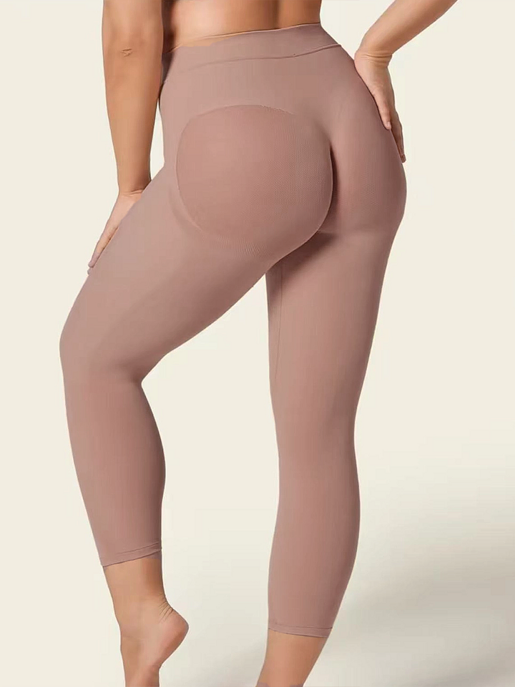 Pantalones moldeadores sin costuras de cintura alta con levantamiento de glúteos para mujer