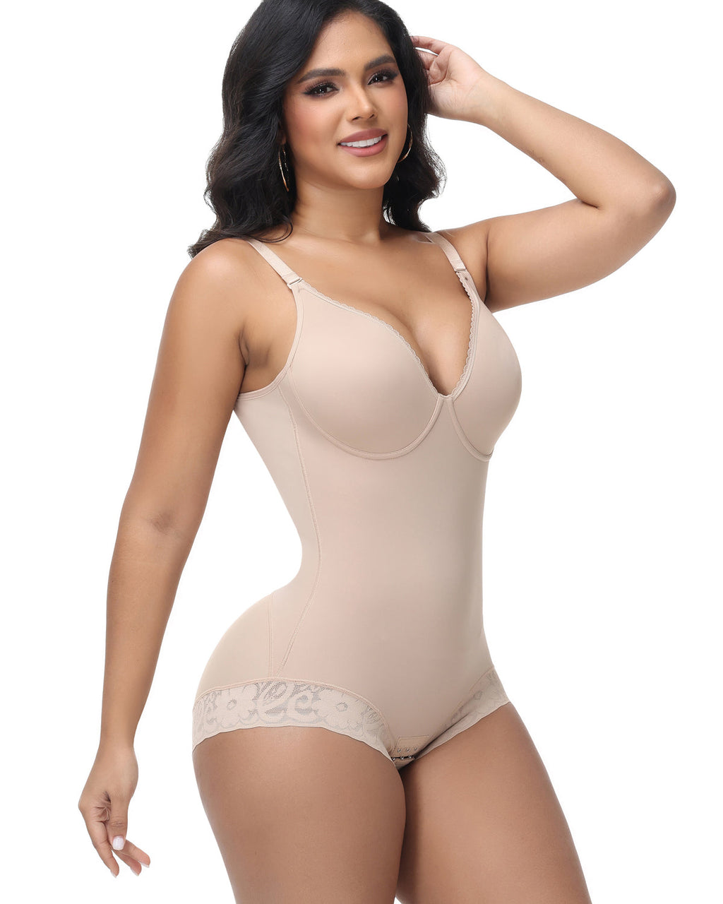 Shapshe® Body Moldeador con Sostén Incorporado y Encaje, Faja Reductora Abdominal