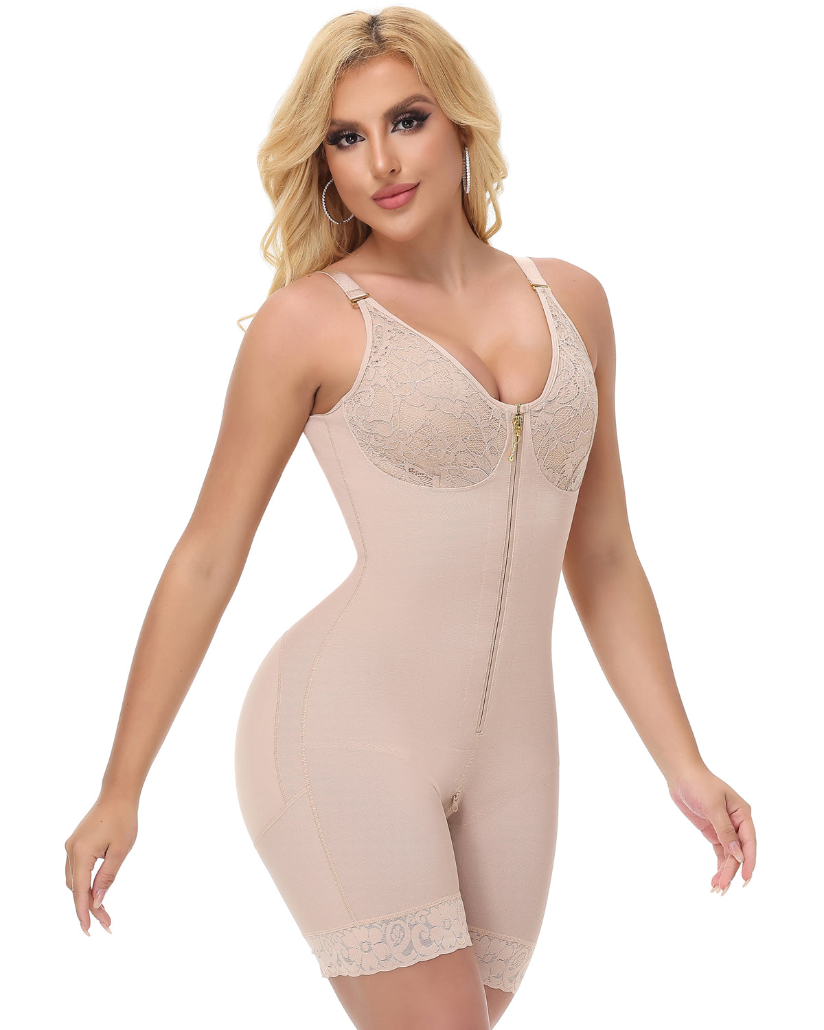 Shapshe® Faja Moldeadora de Cuerpo Completo con Control de Abdomen y Copa de Encaje en Forma de Reloj de Arena