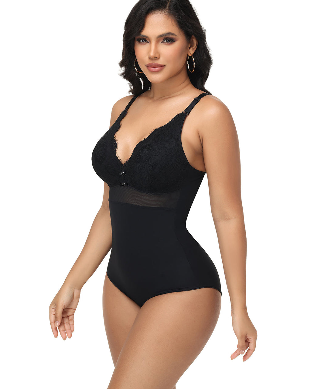 Shapshe® Body Moldeador con Panel de Encaje y Escote Profundo en V