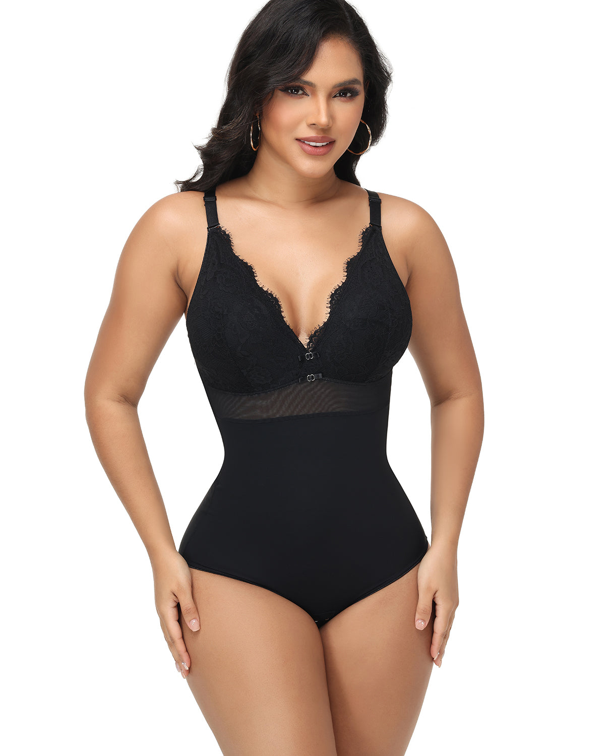 Shapshe® Body Moldeador con Panel de Encaje y Escote Profundo en V