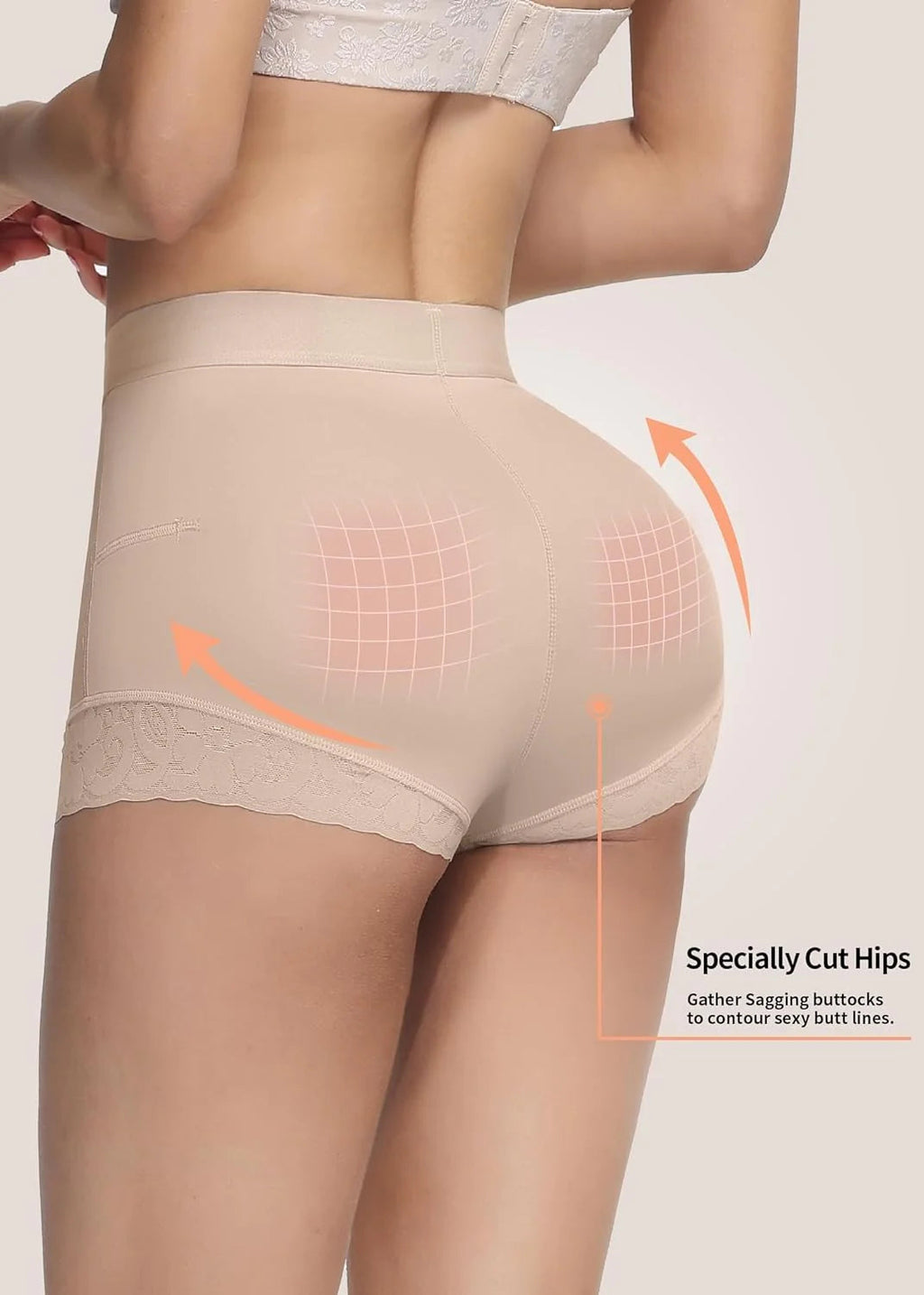 Shapshe® Short Modelador de Cintura Alta para Mujer con Realce de Caderas y Control de Abdomen en Encaje