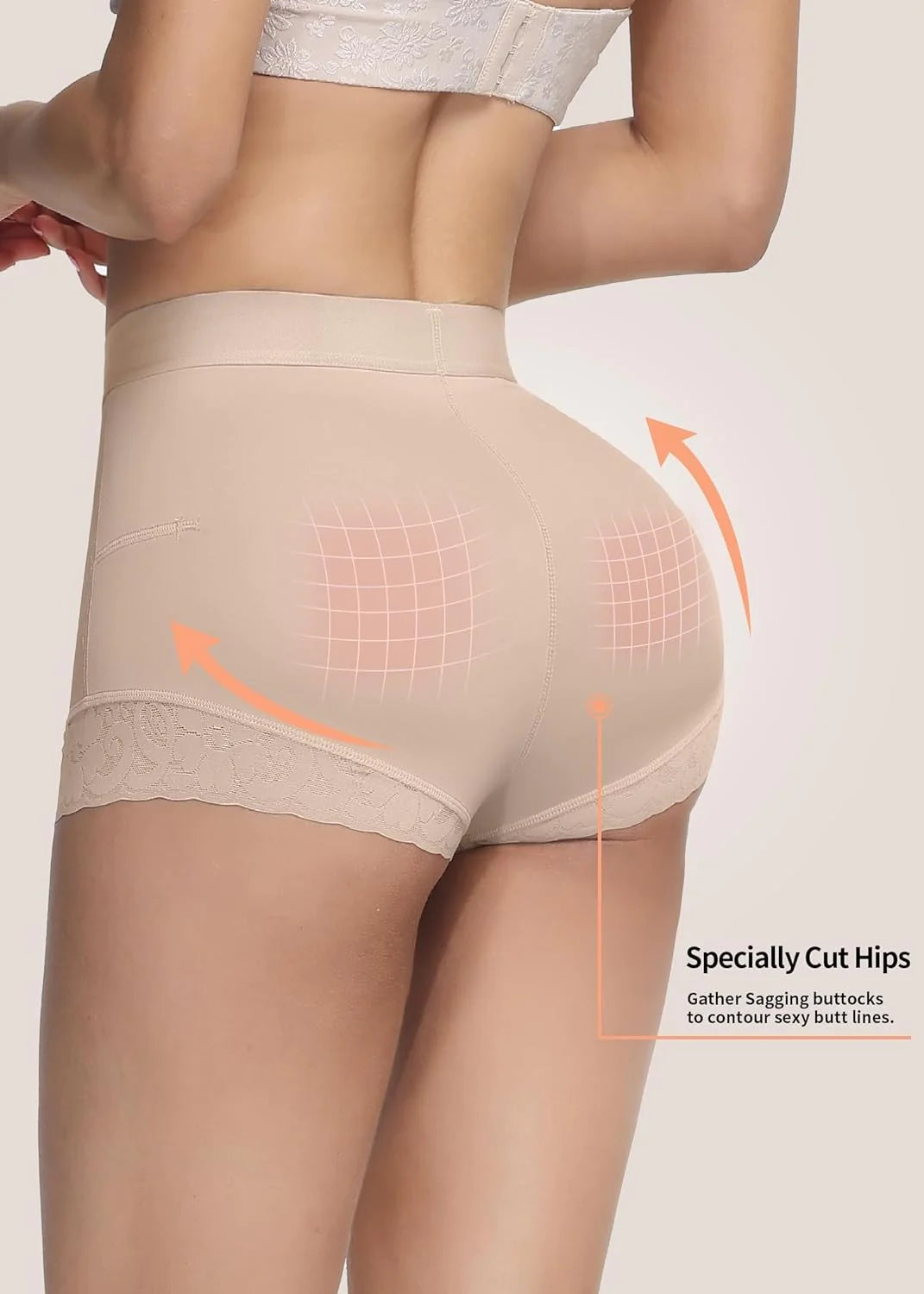 Shapshe® Short Modelador de Cintura Alta para Mujer con Realce de Caderas y Control de Abdomen en Encaje