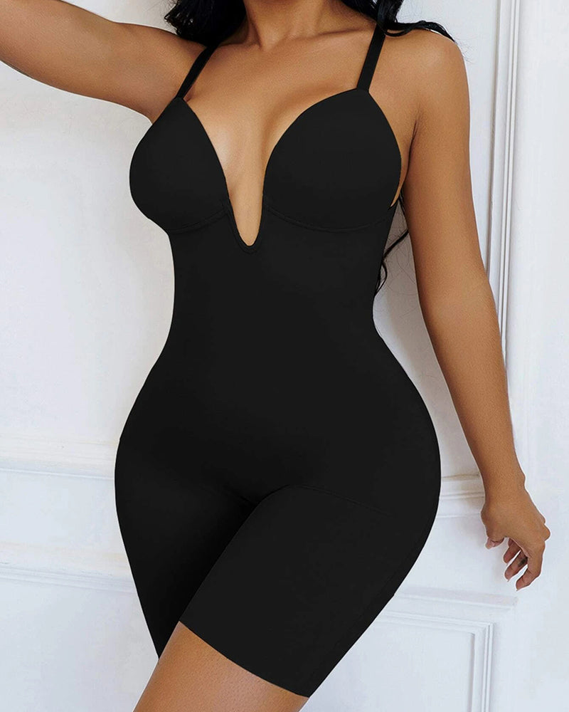 Body moldeador sin costuras con aro, espalda en V y diseño sin espalda