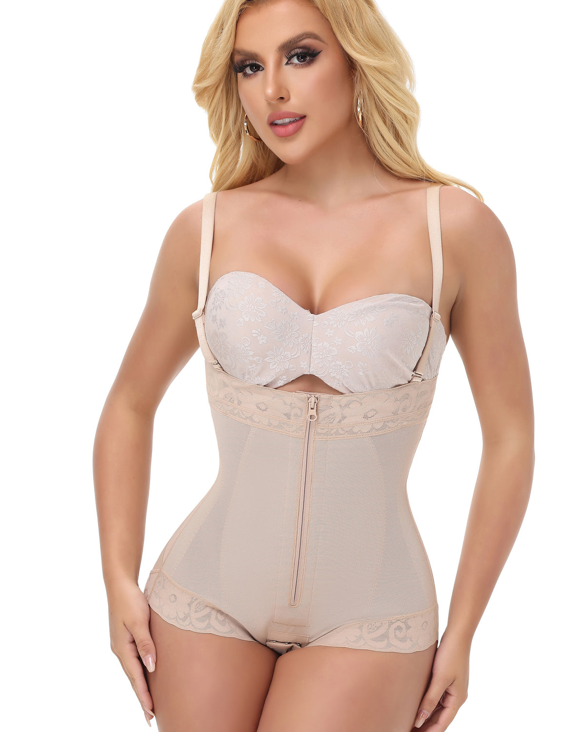 Shapshe® Faja Colombiana de Control Firme con Escote Abierto, Moldeadora Levanta Glúteos, Body Modelador
