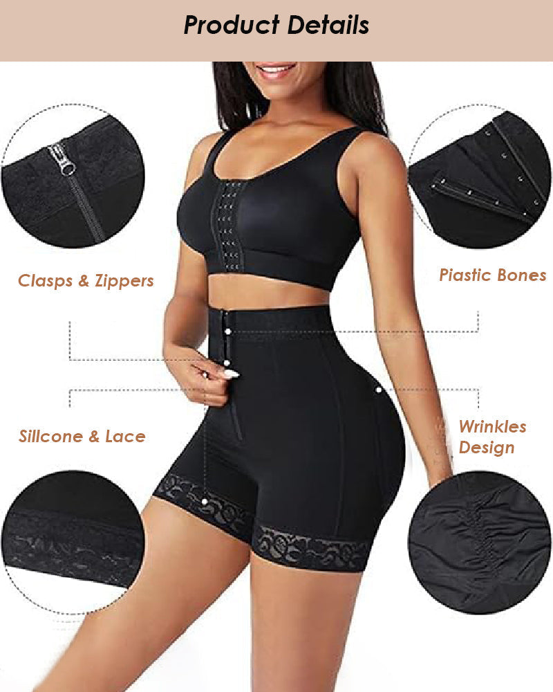 Shapshe® Short moldeador con cinturilla media, control de abdomen, cierre frontal, alta compresión y levantador de glúteos