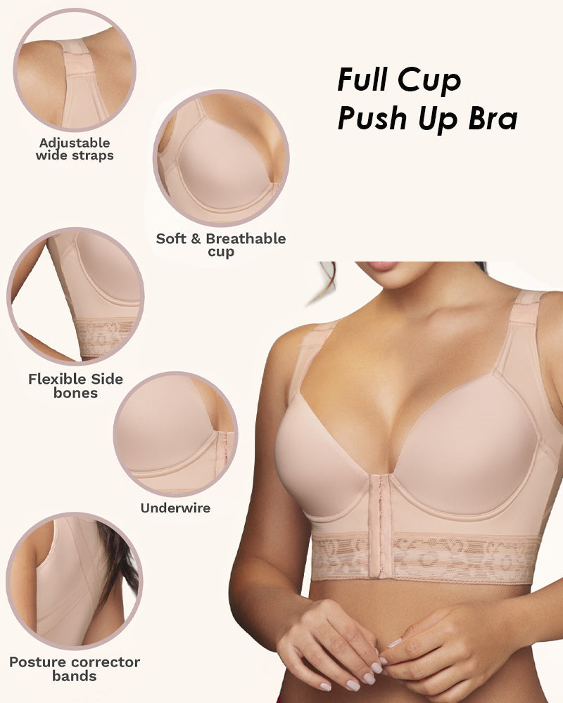 Sostén Push Up Sin Aros para Mujer con Copa Completa