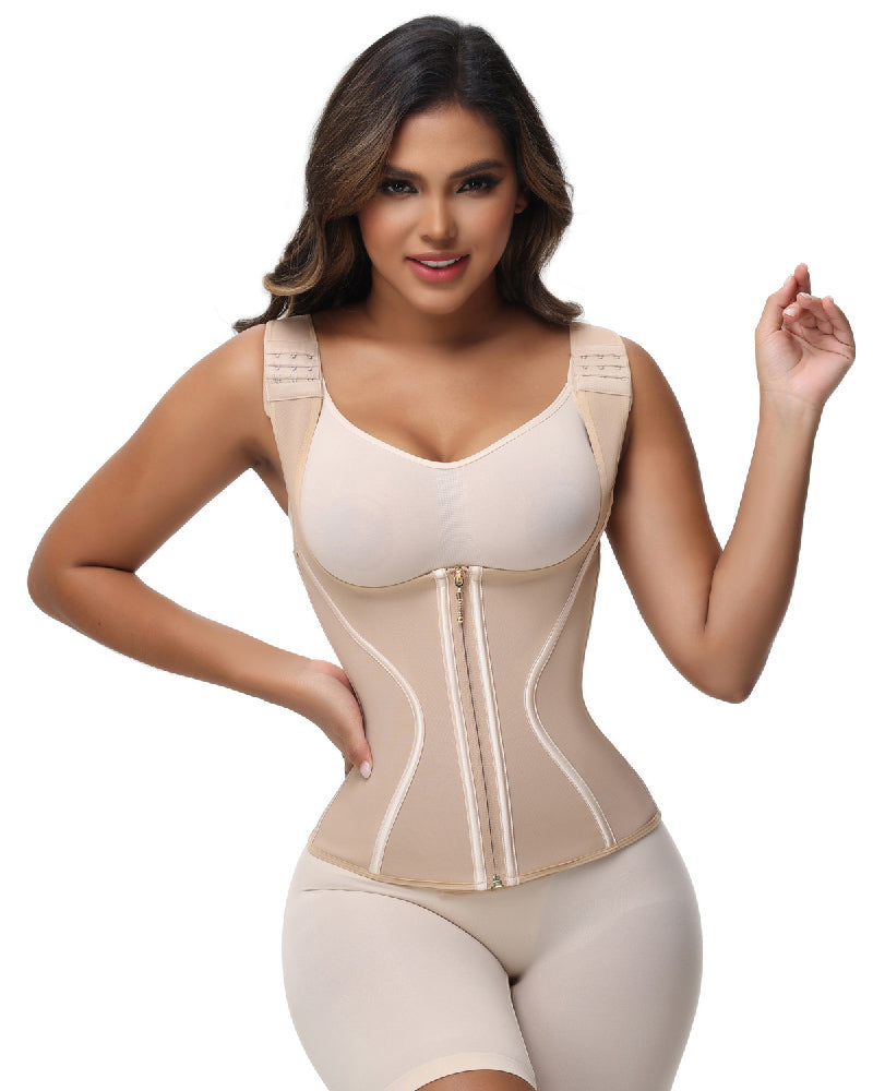 Shapshe® Fajas Colombianas de Alta Compresión Control de Abdomen Chaleco Cinturilla con Cierre Frontal