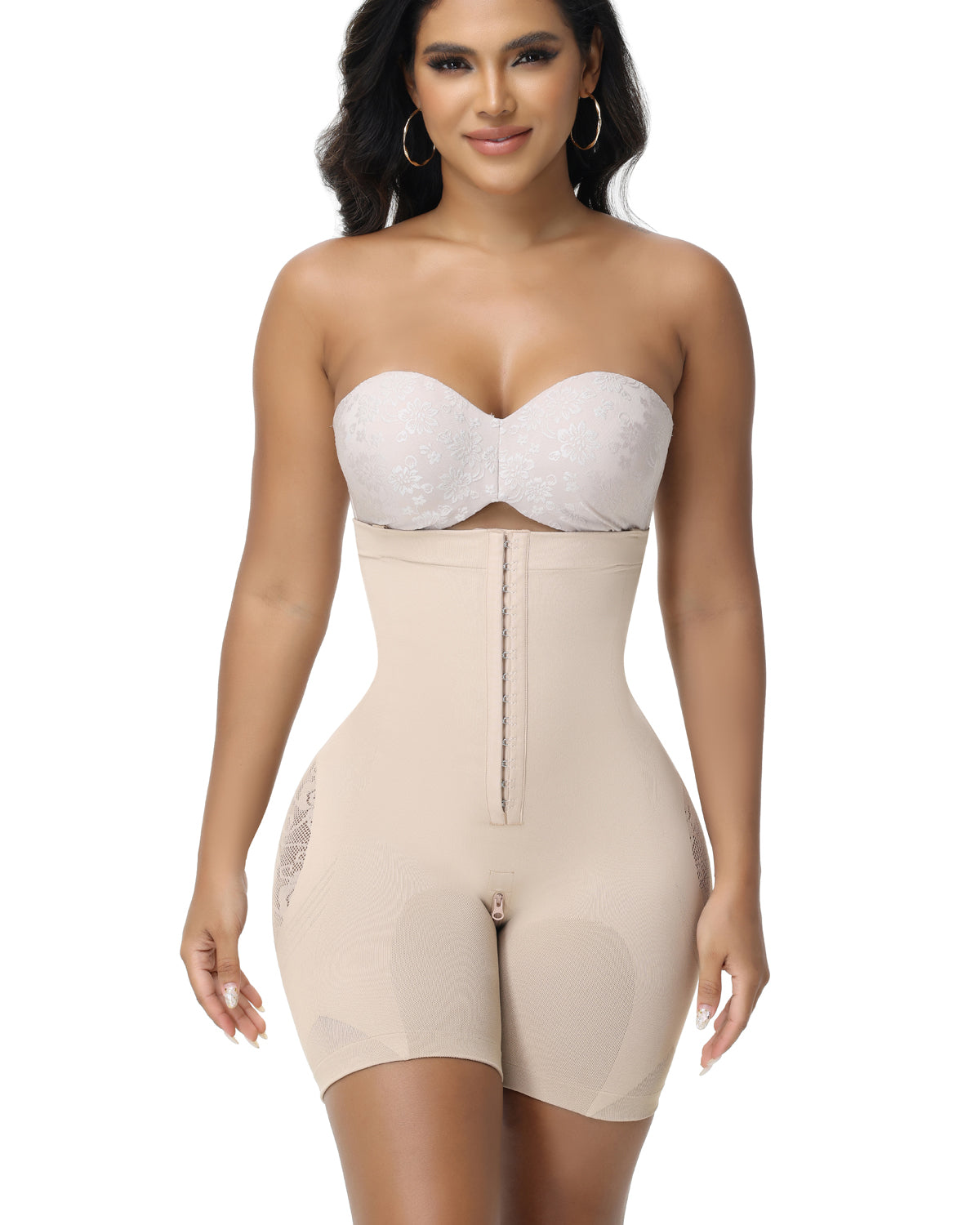 Shapshe® Fajas Colombianas de Control Firme para Mujer, Levantamiento de Cadera con Corte en Forma de Flor