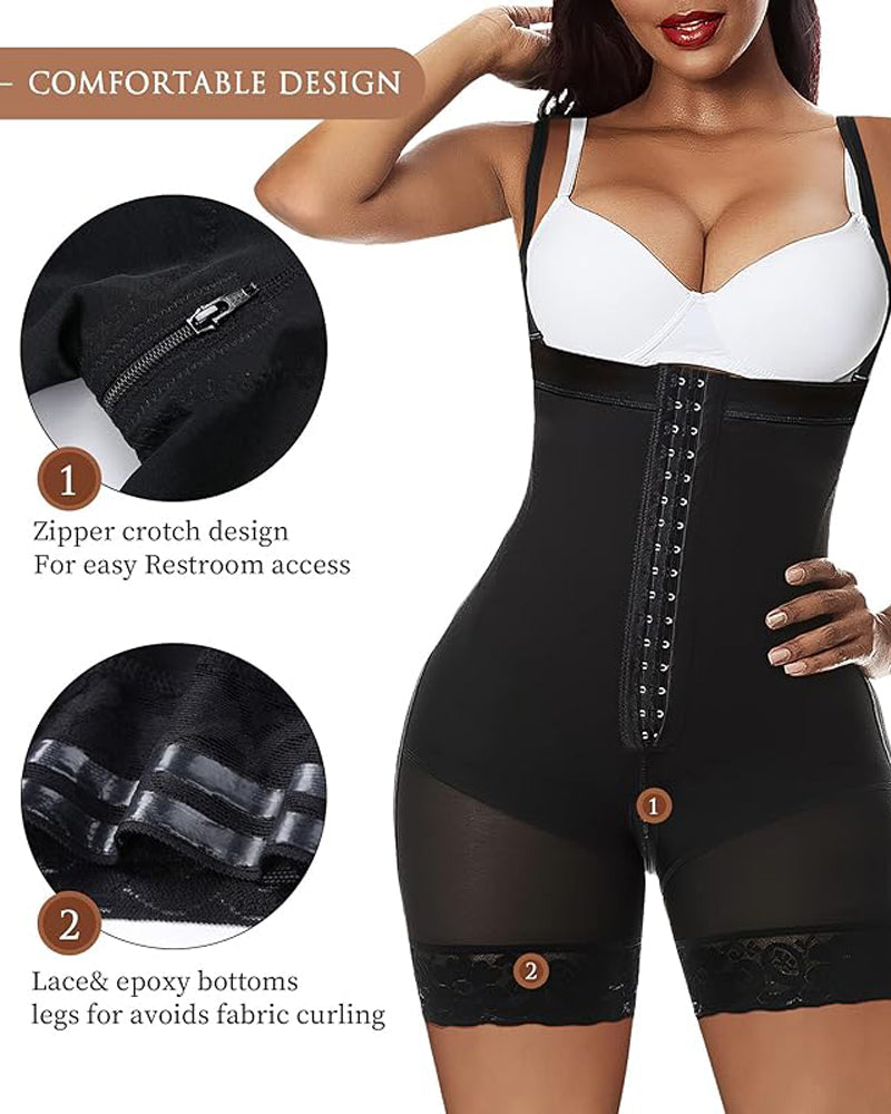Shapshe® Moldeador Corporal Control de Abdomen Levanta Glúteos Adelgazante de Muslos Faja Plus Moldeadora con Cremallera en la Entrepierna